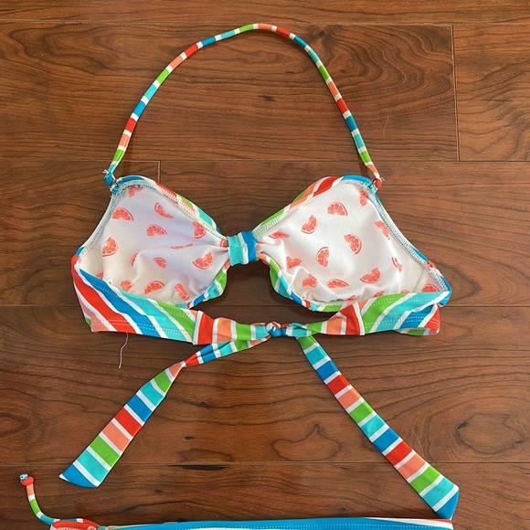 The Bikini Lab Colorful Striped Two Piece Bikini Swimsuit Bathing Suit - Picture 7 of 13